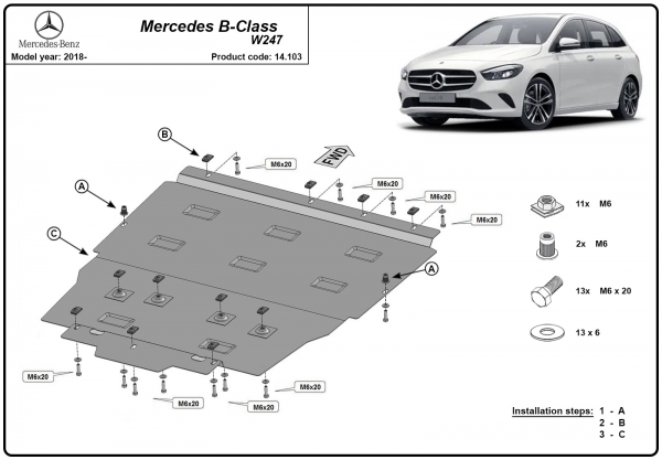 Scut motor Mercedes B-Class W247 3