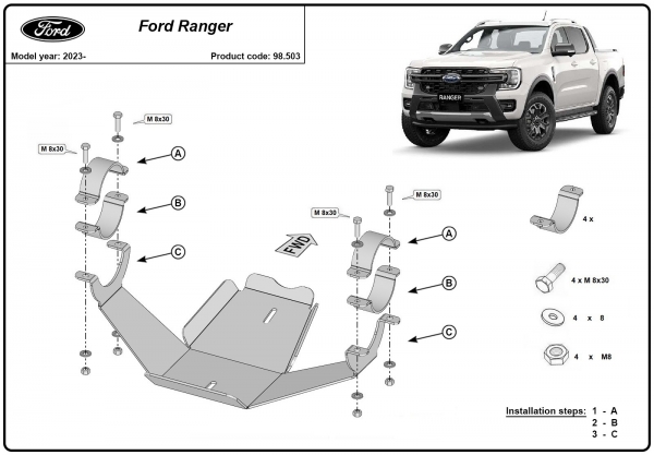 Scut diferențial spate Ford Ranger 3