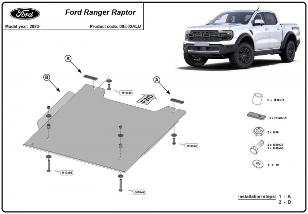 Scut reductor Ford Ranger Raptor  - Aluminium 3