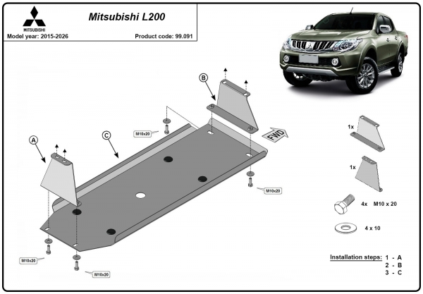 Scut rezervor Mitsubishi L 200 3