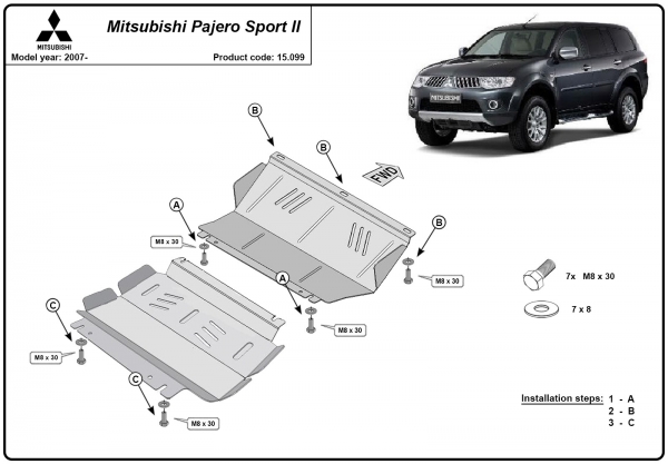 Scut motor și radiator Mitsubishi Pajero Sport 2 3