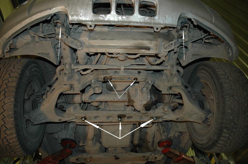 Ocelový kryt olejové vany pro ochranu motoru a chladiče pro Kia Sorento 2006 - 2010, všechny motory