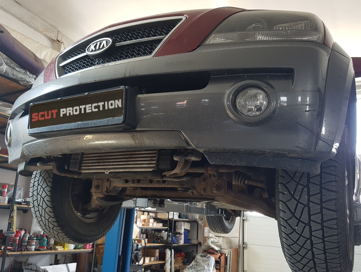 Ocelový kryt olejové vany pro ochranu motoru a chladiče pro Kia Sorento 2001 - 2006, všechny motory