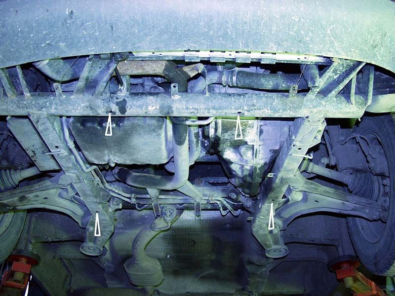 Ocelový kryt olejové vany pro ochranu motoru a převodovky pro Mercedes Vito 1996 - 2003, všechny motory