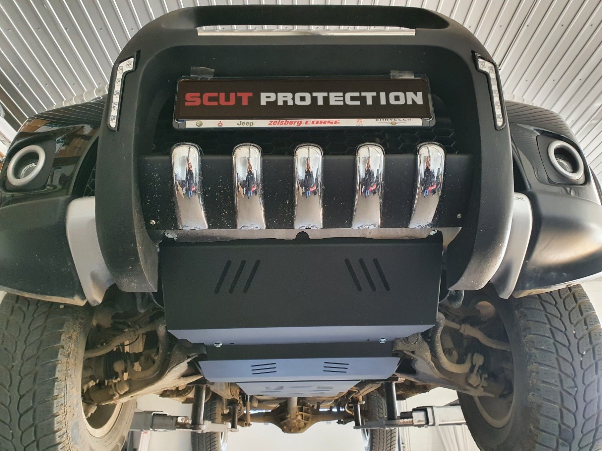 Ocelový kryt olejové vany pro ochranu motoru a chladiče pro Mitsubishi L 200 2005 - 2015, všechny motory