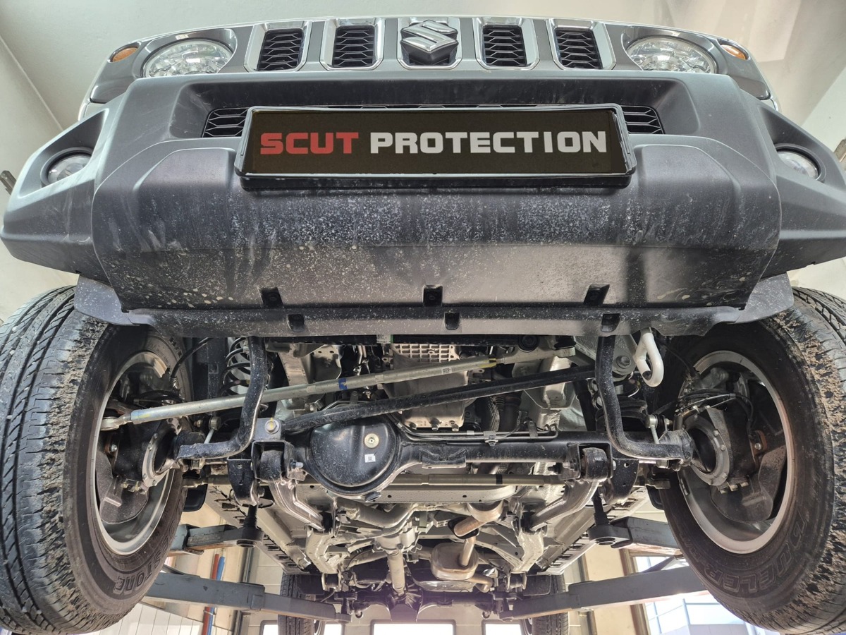 Ocelový kryt rozdělovací převodovky pro Suzuki Jimny - 5dveřový model 2018 - 2026, všechny motory