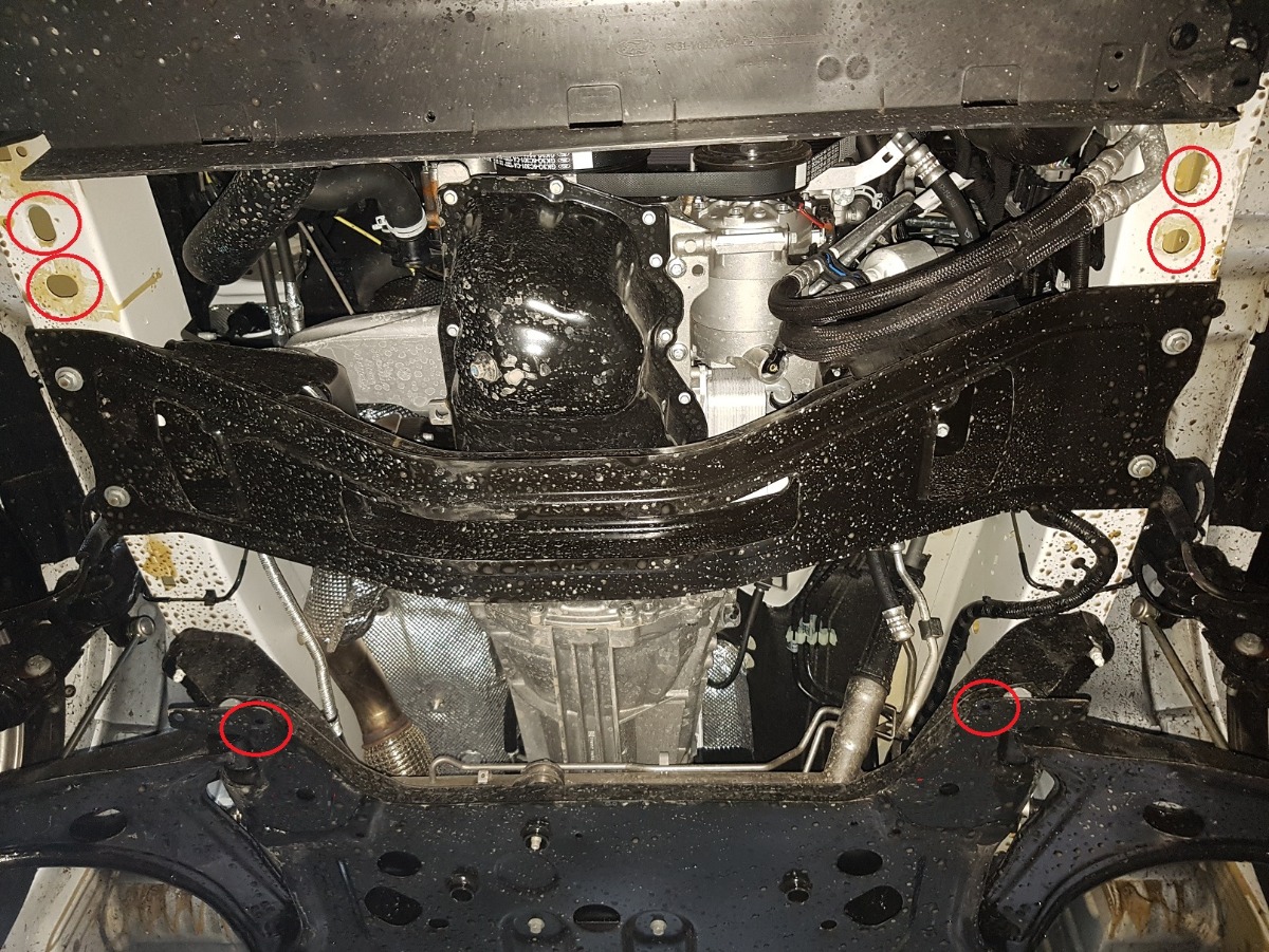 Ocelový kryt olejové vany pro ochranu motoru a převodovky pro Ford Transit Custom 2013 - 2020, 2.0 , 2.2 TD